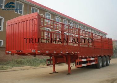 50-60 ton die Omheinings Semi Aanhangwagen voor Bulkgoederen en Containersvervoer laden