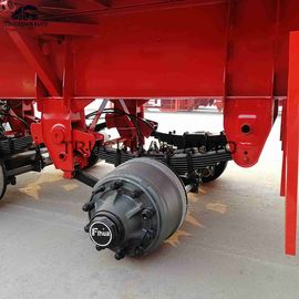 Grijze/Rode Zijgevel Semi Aanhangwagen 50 Ton die voor 40“ Containerbulkgoederen laden