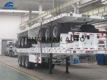 40 de“ Flatbed Semi Aanhangwagen van de 3 Assencontainer 50 Ton die Capaciteit met Geleide Lichten laden