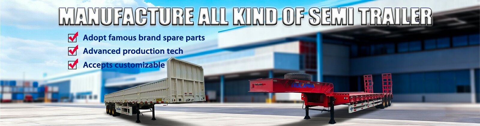 lage bed Semi Aanhangwagen